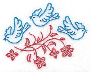 Picture of Bluebird Trio Machine Embroidery Design