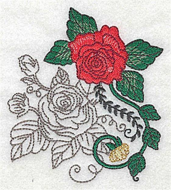 Picture of Rose Art Machine Embroidery Design