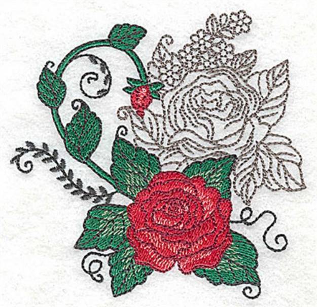 Picture of Roses & Flowers Machine Embroidery Design