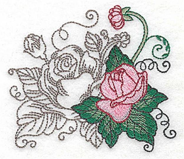 Picture of Swirls & Roses Machine Embroidery Design