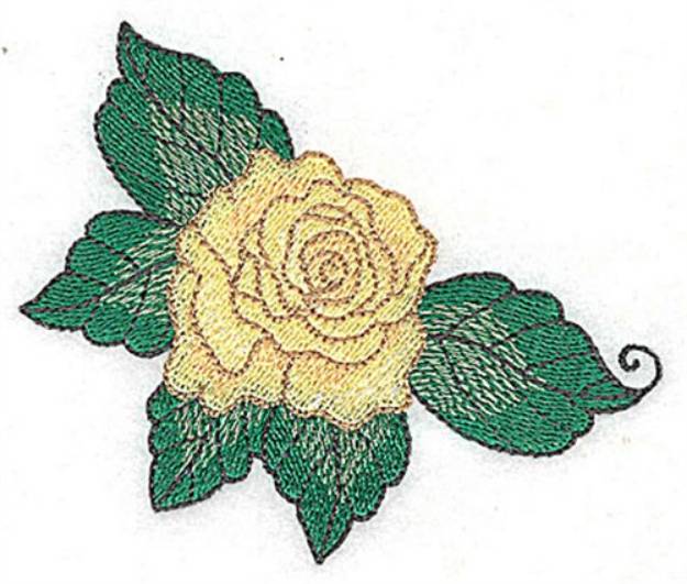 Picture of Leafy Rose Machine Embroidery Design