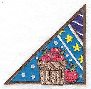 Picture of Corner basket of apples  2 appliques Machine Embroidery Design