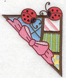 Picture of Corner Ladybugs Machine Embroidery Design