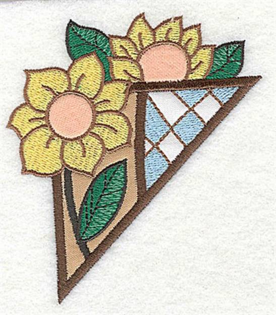 Picture of Sunflower Corner Machine Embroidery Design