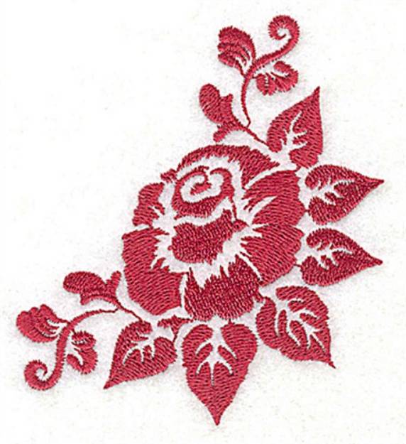 Picture of Stencil Floral Corner Machine Embroidery Design