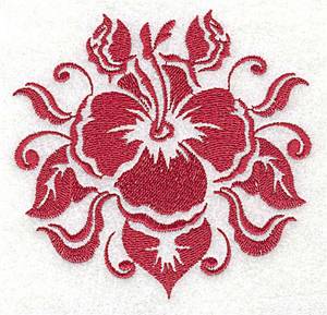 Picture of One Color Hybiscus Machine Embroidery Design