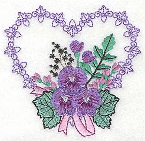 Picture of Fleur De Lis Heart Machine Embroidery Design