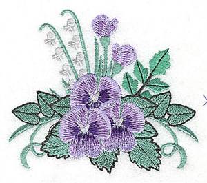 Picture of Pansy Bouquet Machine Embroidery Design