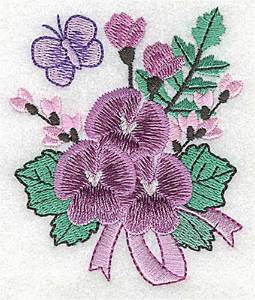 Picture of Bouquet With Butterfly Machine Embroidery Design