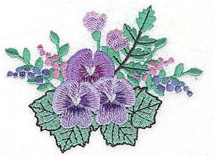 Picture of Pansies & Buds Machine Embroidery Design
