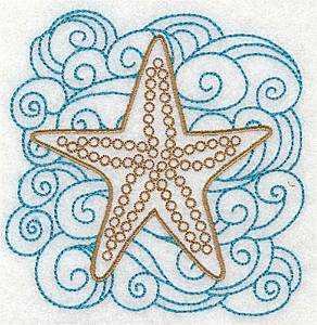 Picture of Starfish In Water Machine Embroidery Design
