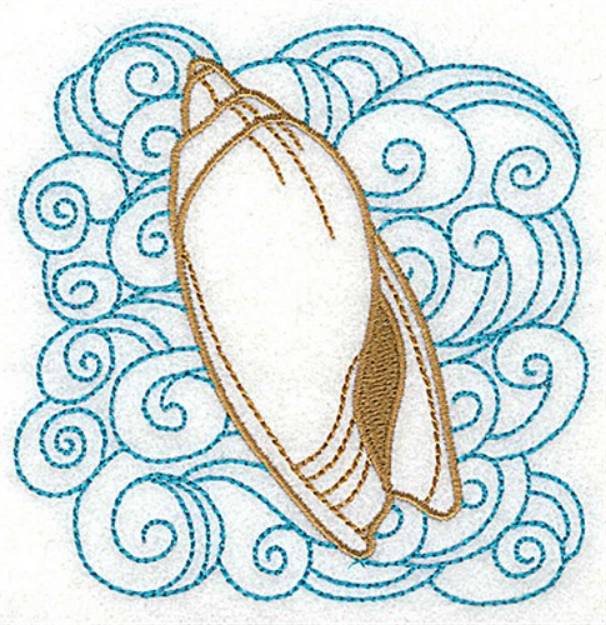 Picture of Olive Shell With Swirls Machine Embroidery Design