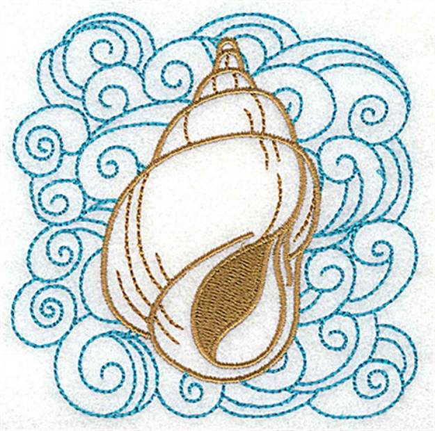 Picture of Tulip Shell In Water Machine Embroidery Design