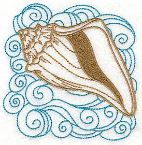Picture of Conch With Swirls Machine Embroidery Design