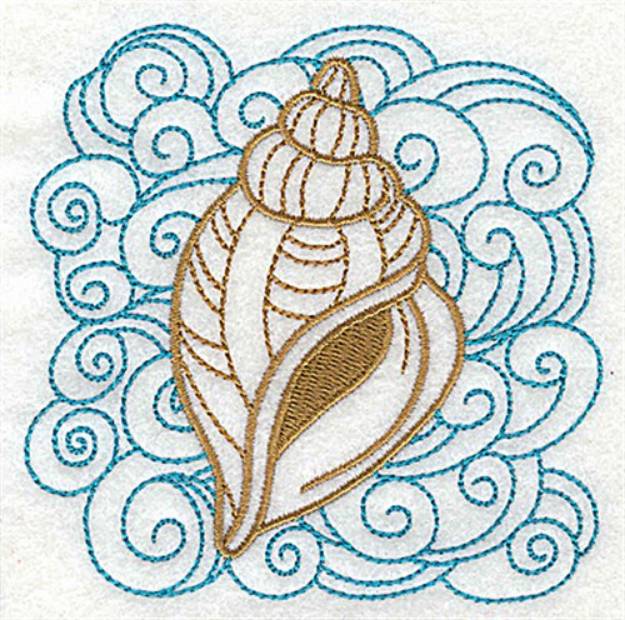 Picture of Drill Shell WIth Swirls Machine Embroidery Design