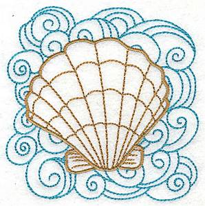 Picture of Clam Shell & Swirls Machine Embroidery Design
