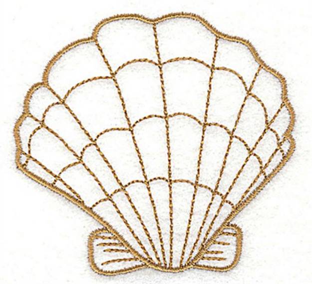 Picture of Clam Shell Outline Machine Embroidery Design