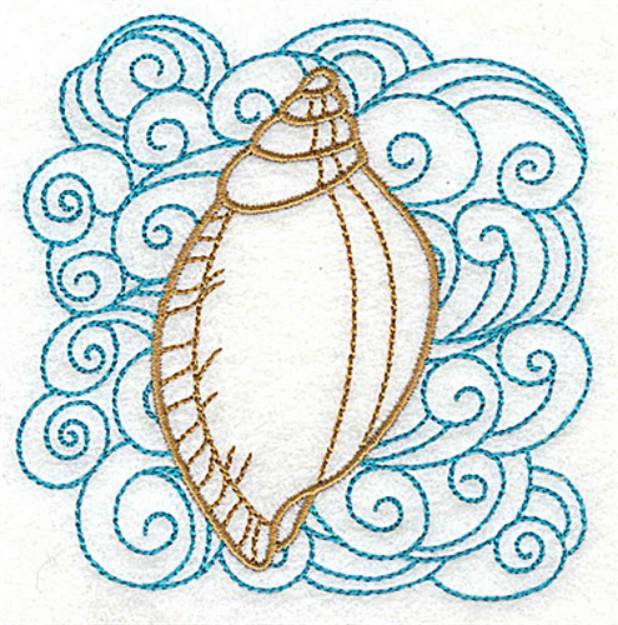 Picture of Seashell & Swirls Machine Embroidery Design