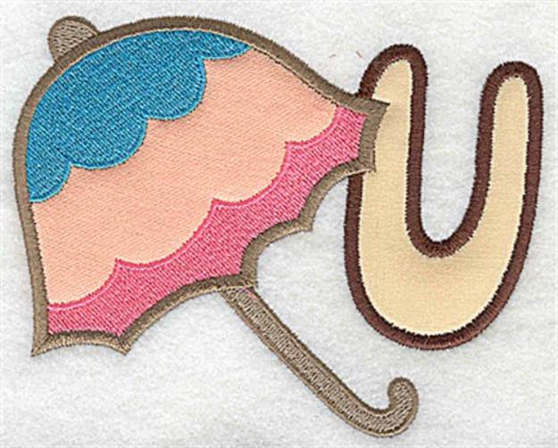 Picture of Letter Applique - U Machine Embroidery Design