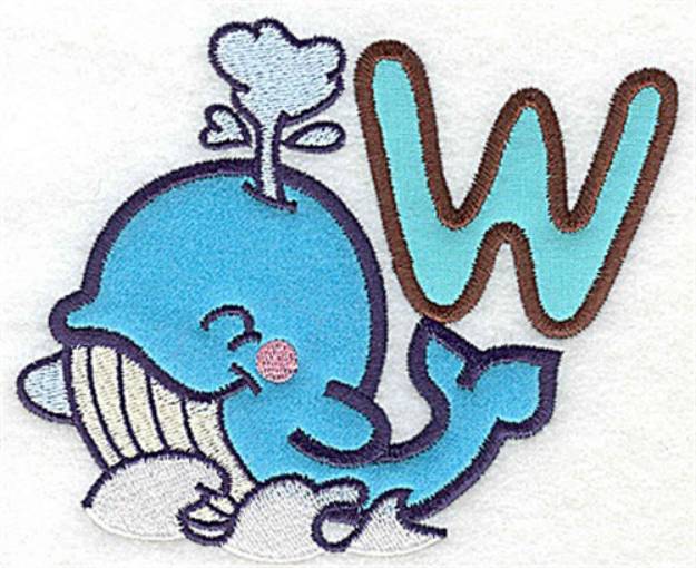 Picture of Letter Applique - W Machine Embroidery Design