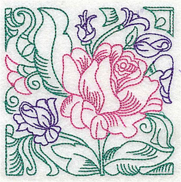 Picture of Rose Vine Outline Machine Embroidery Design