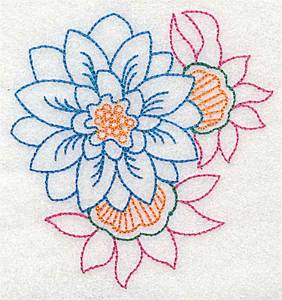 Picture of Dahlia Outline Machine Embroidery Design