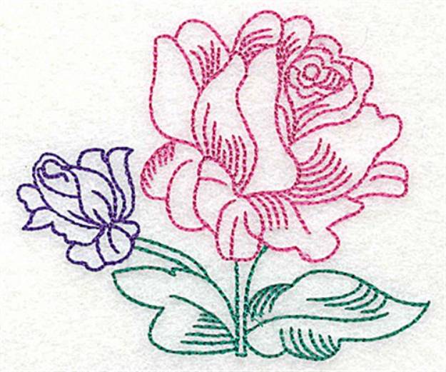 Picture of Rose Outline Machine Embroidery Design