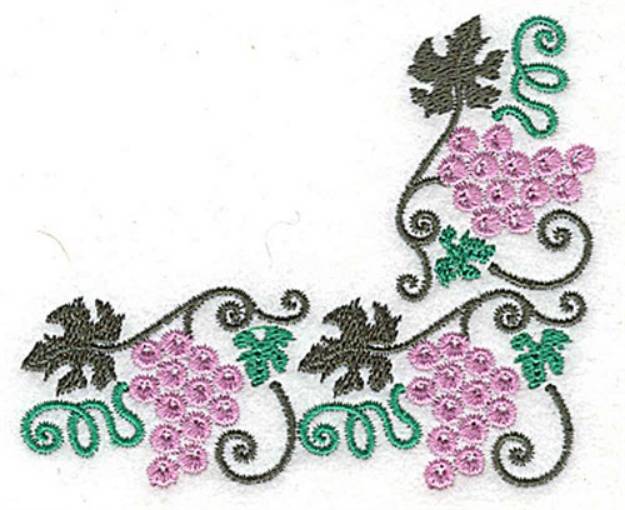 Picture of Grape corner Machine Embroidery Design