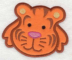 Picture of Tiger Head Applique Machine Embroidery Design
