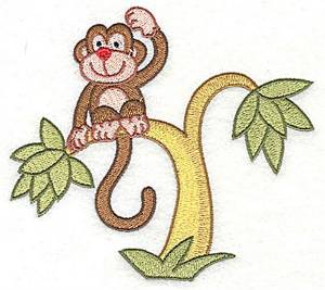 Picture of Monkey In Tree Machine Embroidery Design