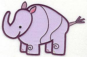 Picture of Rhinoceros Applique Machine Embroidery Design