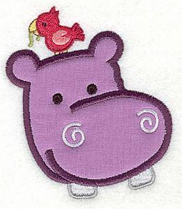 Picture of Hippo Head Applique Machine Embroidery Design