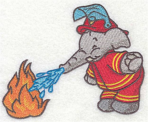 Picture of Elephant & Fire Machine Embroidery Design