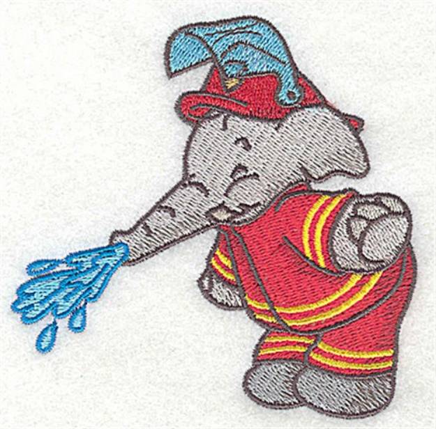 Picture of Elephant Watering Machine Embroidery Design