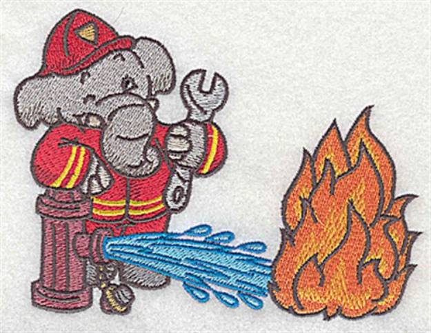 Picture of Elephant & Hydrant Machine Embroidery Design
