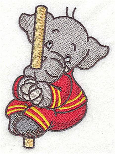 Picture of Elephant On Pole Machine Embroidery Design
