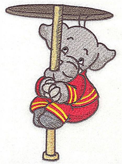 Picture of Fire Pole Elephant Machine Embroidery Design