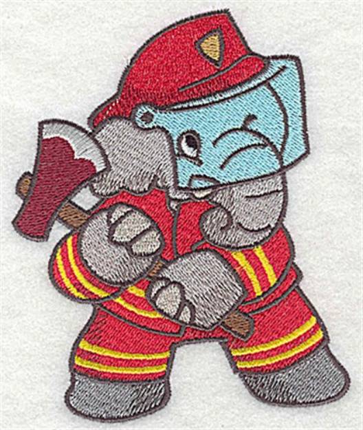 Picture of Elephant With Axe Machine Embroidery Design