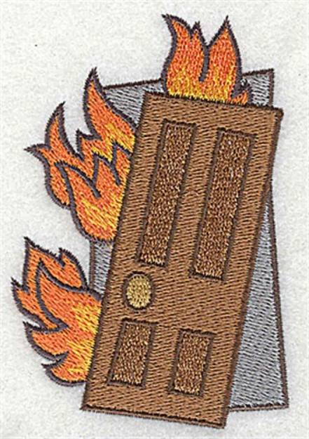 Picture of Burning Building Machine Embroidery Design