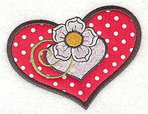 Picture of Flower In Heart Machine Embroidery Design