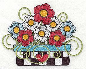 Picture of Floral Planter Machine Embroidery Design