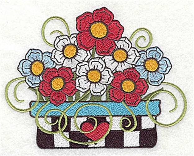 Picture of Floral Planter Machine Embroidery Design