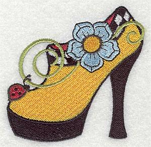 Picture of Flower Shoe Machine Embroidery Design