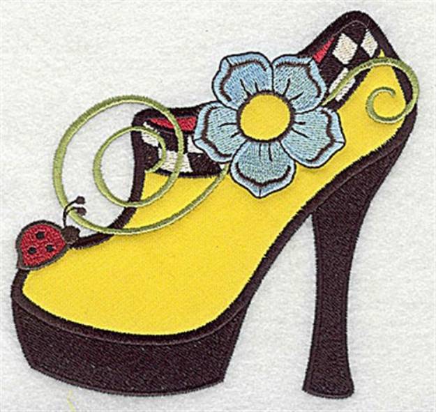 Picture of Flower Shoe Applique Machine Embroidery Design