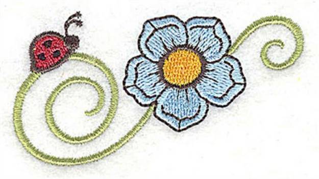 Picture of Ladybug & Flower Machine Embroidery Design