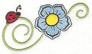 Picture of Ladybug Floral Machine Embroidery Design