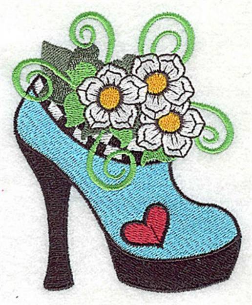 Picture of Floral Shoe Machine Embroidery Design