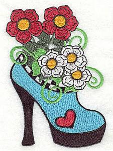 Picture of Floral High Heel Machine Embroidery Design