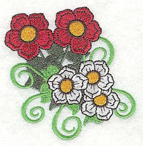 Picture of Flowers & Swirls Machine Embroidery Design