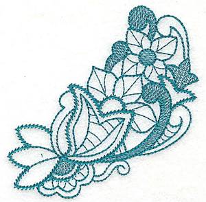 Picture of Leaves and Swirls Machine Embroidery Design